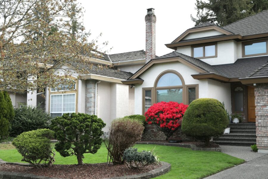 Front yard flower beds house