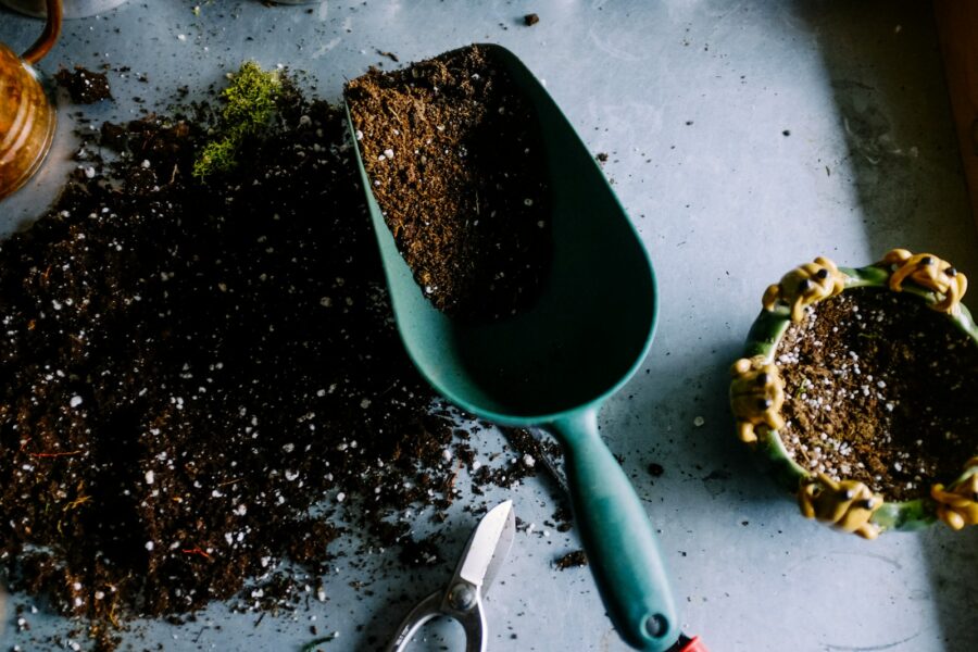 Organic vegetable garden bed soil tools
