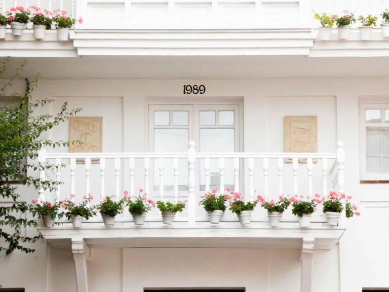 Balcony flower pots railings