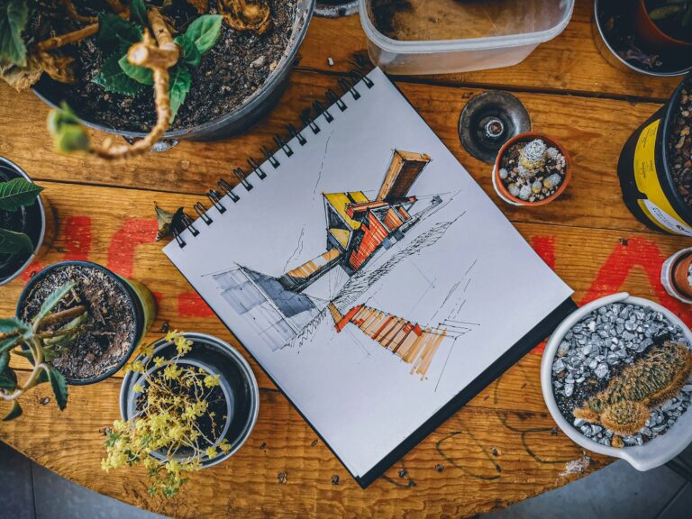 Hand drawn vegetable garden plan notebook