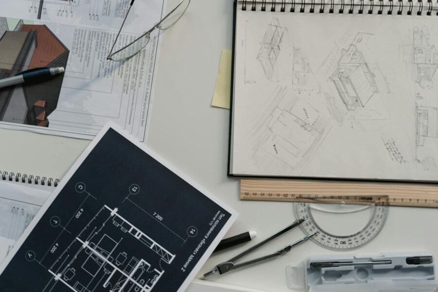 Backyard garden plan sketch notebook tools