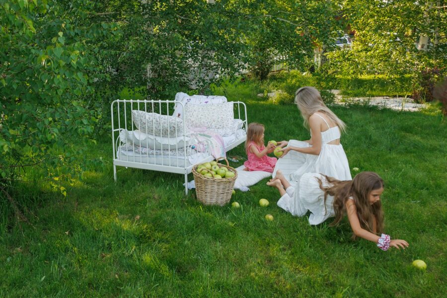 Family garden lawn