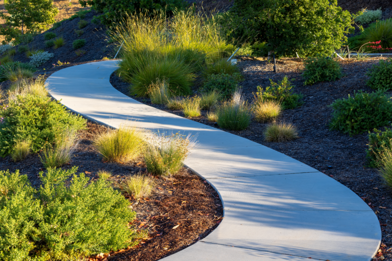 Curved garden path