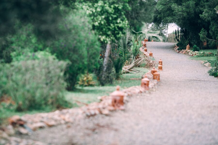 Curved garden path