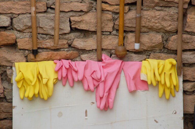 Gardening tools hanging