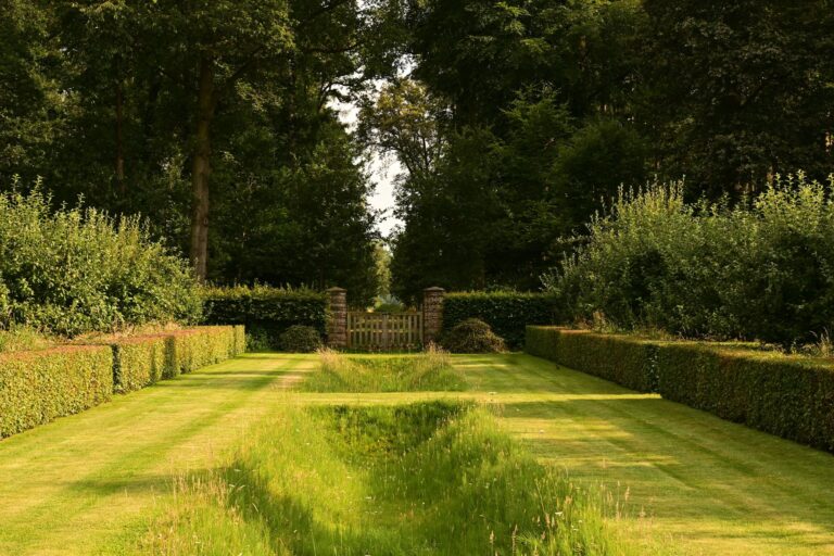 Curved flower bed
